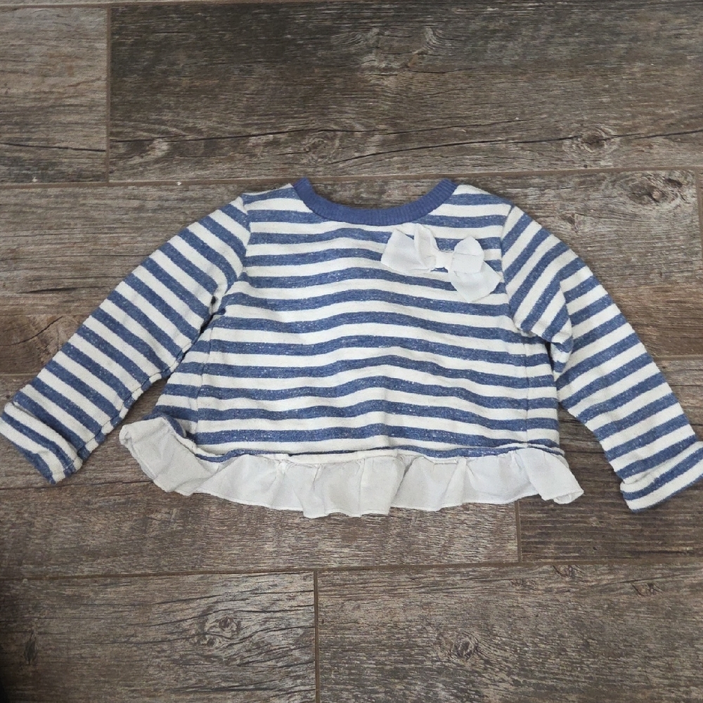 Koala Kids Navy and White Striped Sweater with Bow